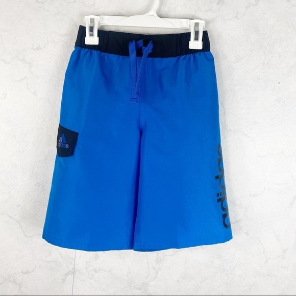 [Adidas] Boys Blue Swim Trunks - Picture 1 of 2